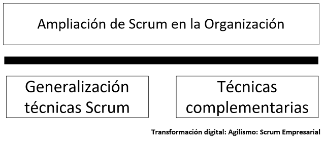 diagrama que muestra como se categorizan los elementos para el scrum empresarial