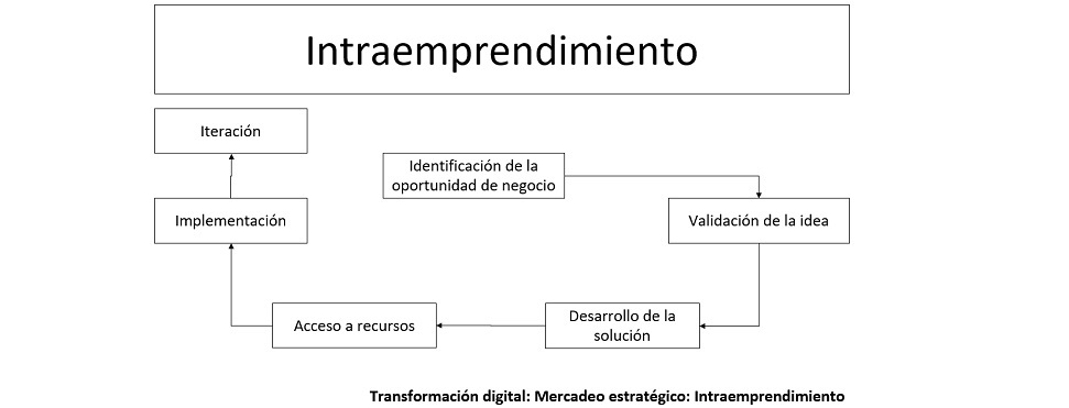flujo que muestra como se relacionan los elementos para el intraemprendimiento