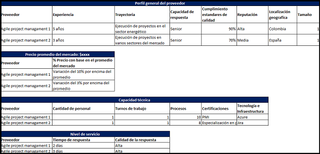 análisis selección de proveedores 